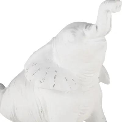 Resin, S/3 6" Stone Look Yoga Elephant, White