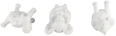 Resin, S/3 6" Stone Look Yoga Elephant, White