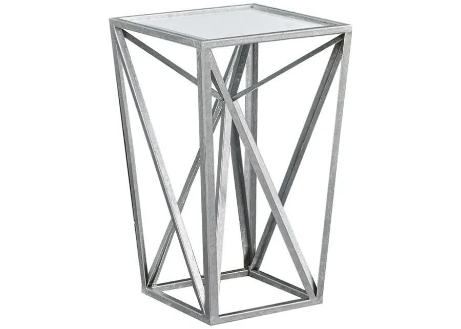 Madison Park Zee Silver Angular Mirror Accent Table