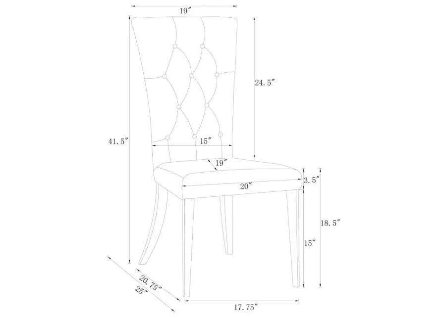 Kerwin Tufted Upholstered Side Chair (Set of 2) White and Chrome