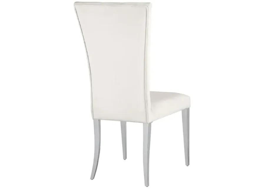 Kerwin Tufted Upholstered Side Chair (Set of 2) White and Chrome