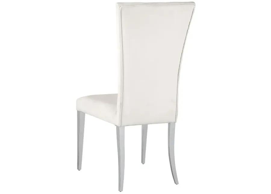 Kerwin Tufted Upholstered Side Chair (Set of 2) White and Chrome