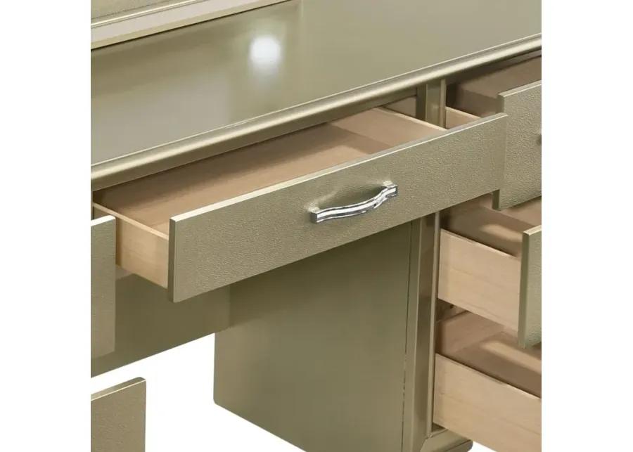 Beaumont 7-drawer Vanity Desk with Lighting Mirror Champagne