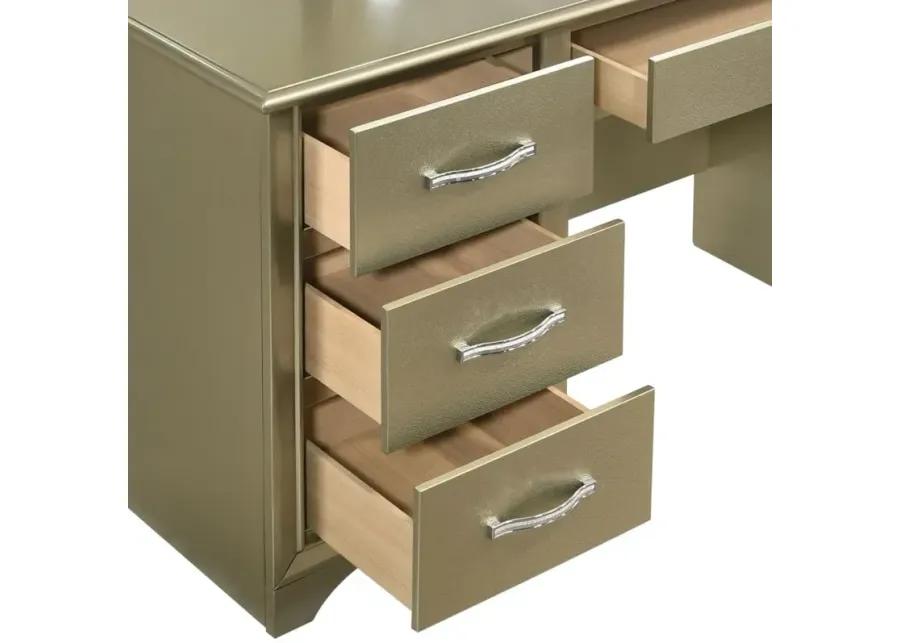 Beaumont 7-drawer Vanity Desk with Lighting Mirror Champagne