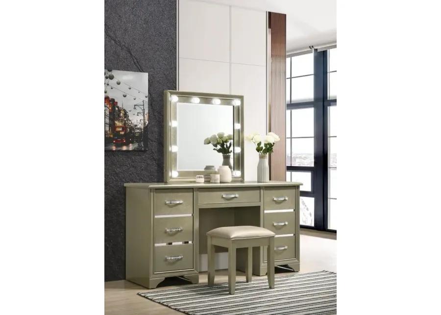 Beaumont 7-drawer Vanity Desk with Lighting Mirror Champagne