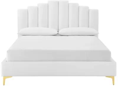 Olivia Queen Performance Velvet Platform Bed