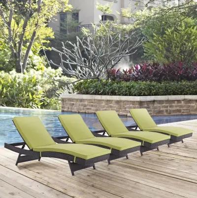 Convene Chaise Outdoor Patio Set of 4