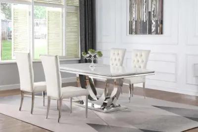 Kerwin 5-piece Dining Room Set White and Chrome