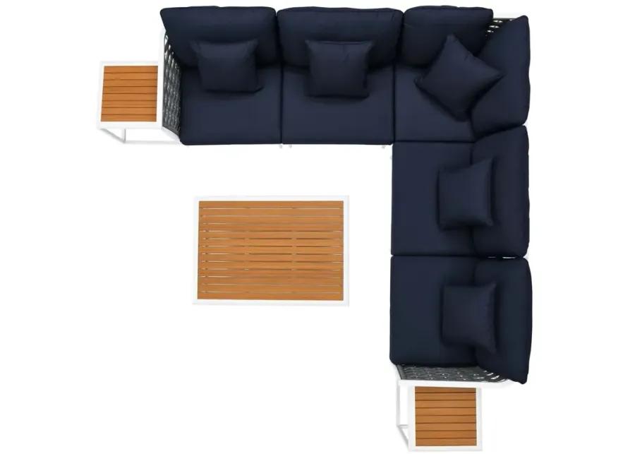 Stance 8 Piece Outdoor Patio Aluminum Sectional Sofa Set