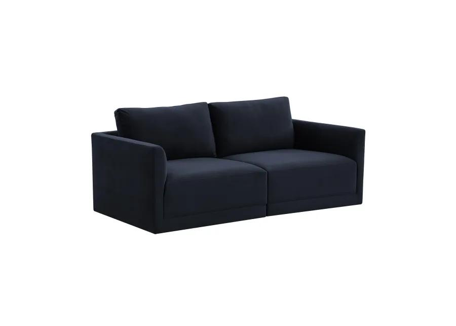 Willow Navy Modular Loveseat