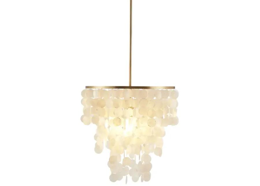 Urban Habitat Isla White Layered Capiz Chandelier