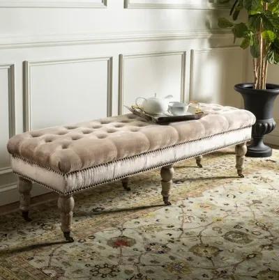 BARNEY TUFTED  BENCH - BRASS NAIL HEADS