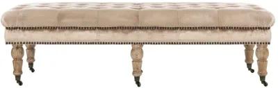 BARNEY TUFTED  BENCH - BRASS NAIL HEADS