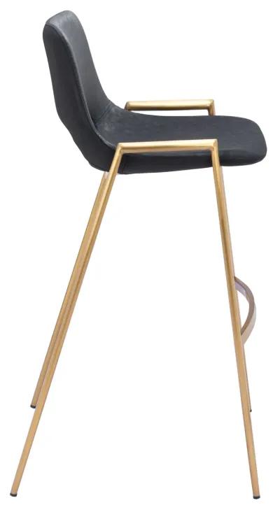 Desi Barstool (Set of 2) Black & Gold