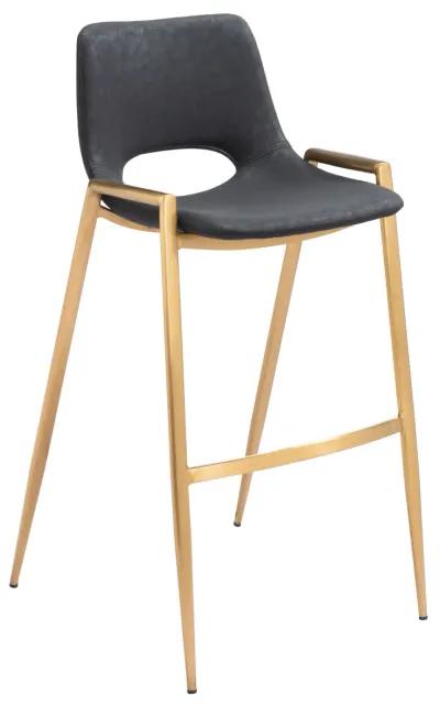 Desi Barstool (Set of 2) Black & Gold