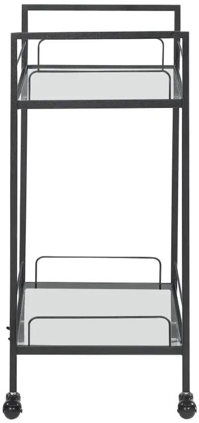 Curltis Serving Cart with Glass Shelves Clear and Black