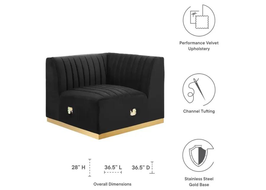 Conjure Channel Tufted Performance Velvet Right Corner Chair