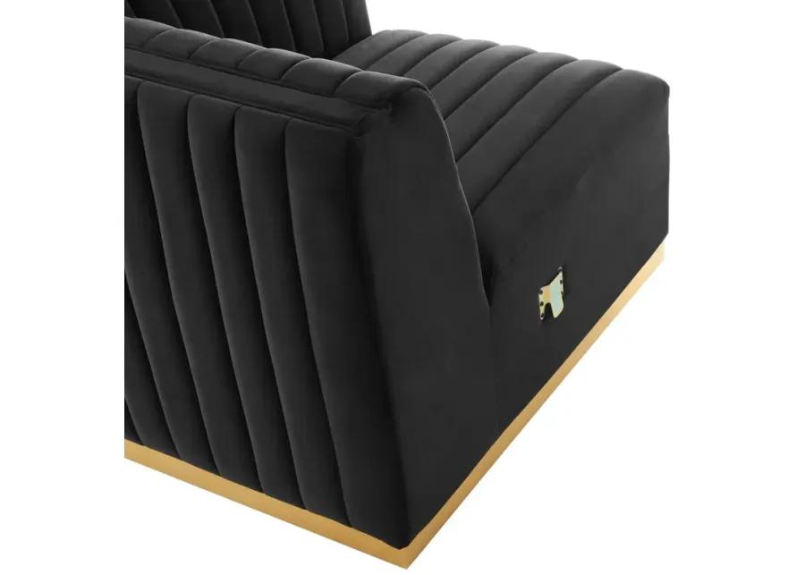 Conjure Channel Tufted Performance Velvet Right Corner Chair