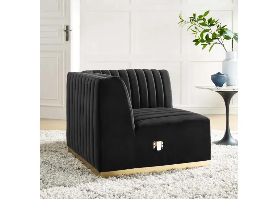 Conjure Channel Tufted Performance Velvet Right Corner Chair