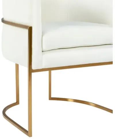 Giselle Cream Velvet Dining Chair Gold Leg