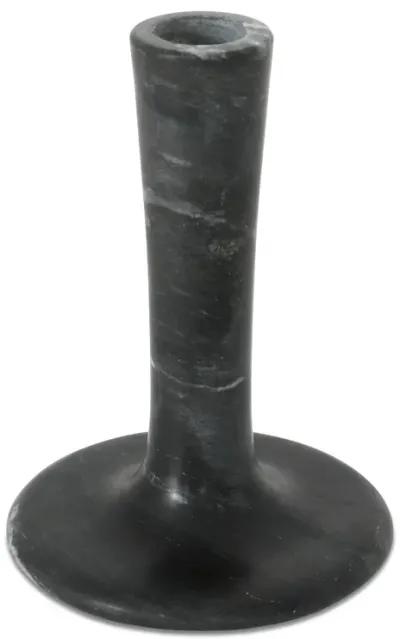 East Tall Candle Holder Black Veined Marble