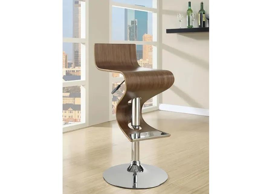 Aldershot Adjustable Bar Stool Walnut And Chrome