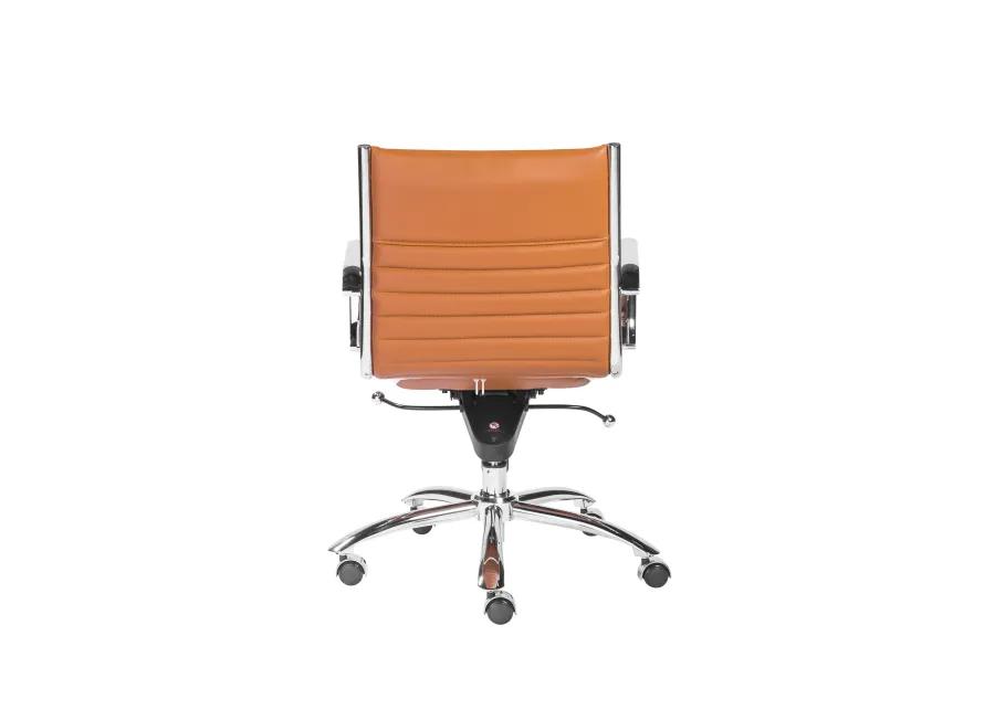 Dirk Low Back Office Chair in Cognac with Chrome Base