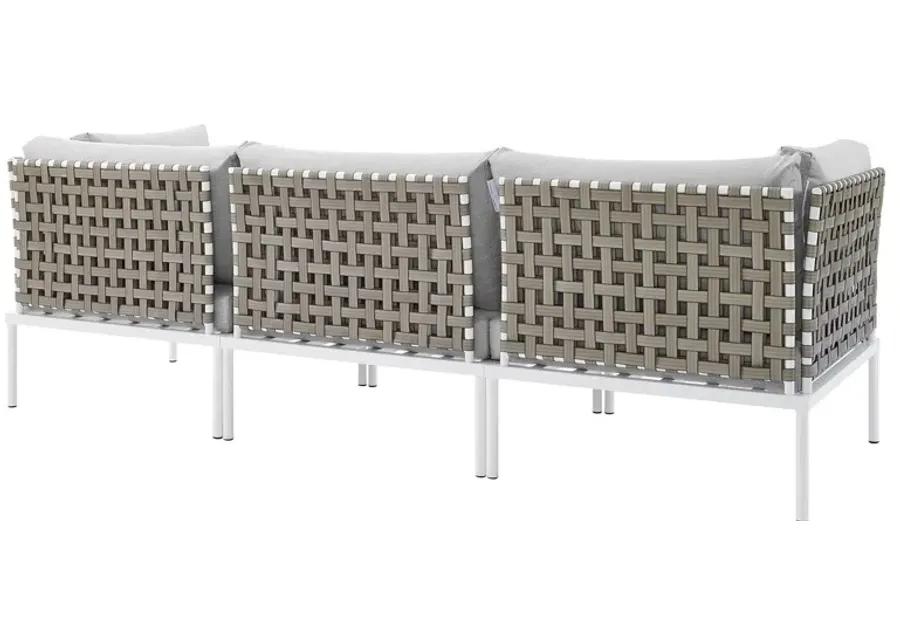 Harmony Sunbrella® Basket Weave Outdoor Patio Aluminum Sofa