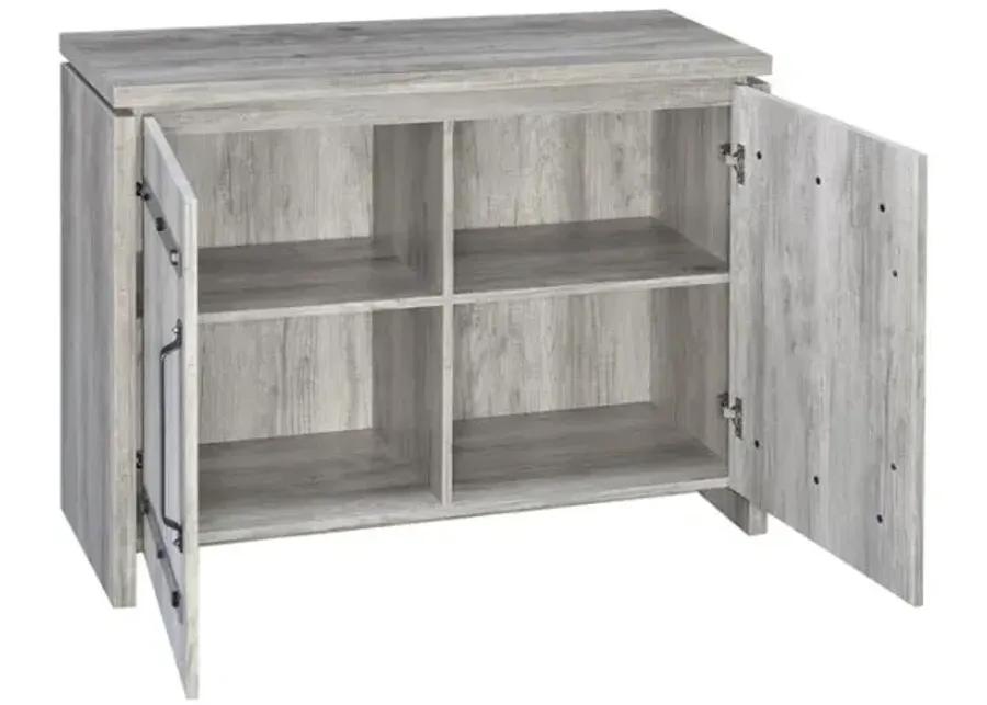 Enoch 2-door Accent Cabinet Grey Driftwood