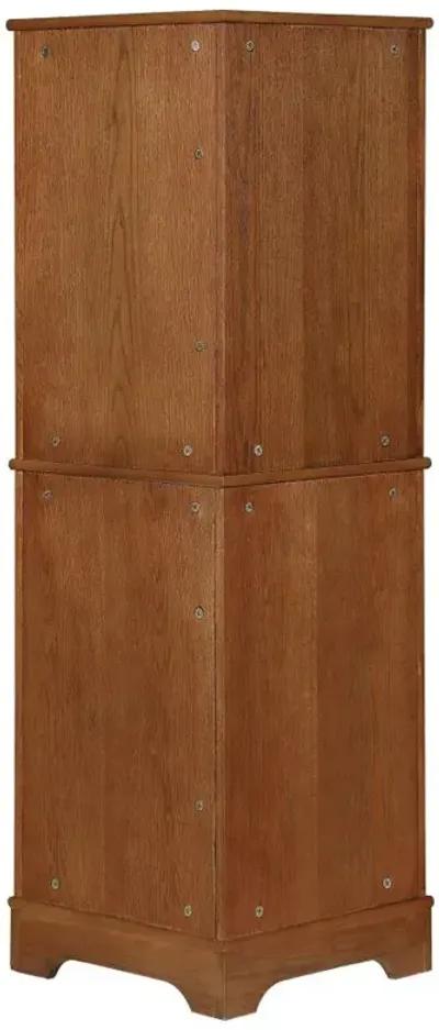 Coreosis 4-shelf Corner Curio Cabinet Golden Brown