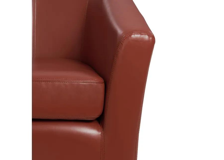 hayden swivel bonded leather accent arm chair, pumpkin