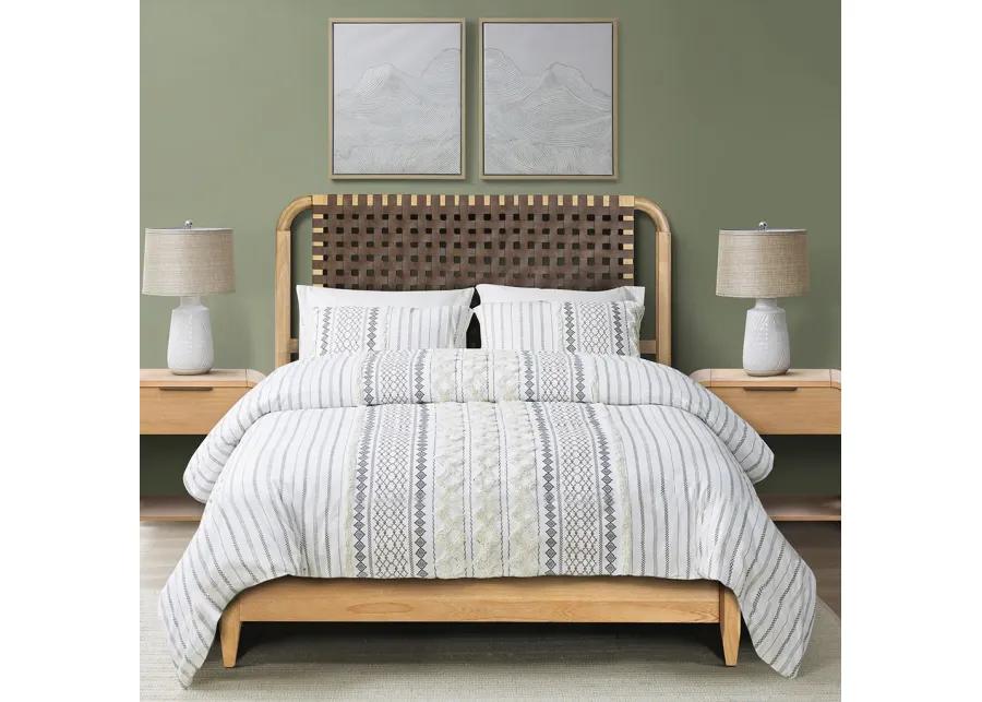 Jameson Woven Faux Leather Bed Queen