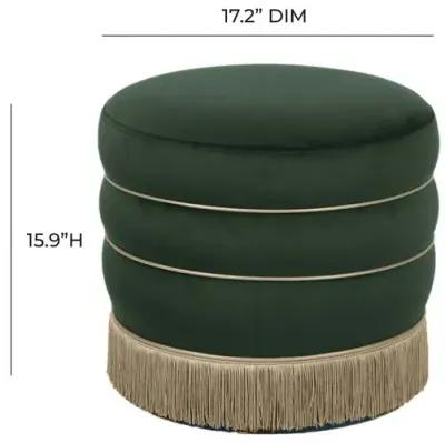 Lakka Green Velvet Ottoman