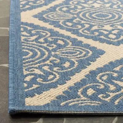 LINDEN 132 Collection LND132N-4 Cream / Blue 4' X 6'