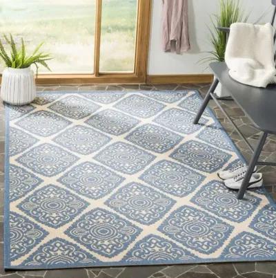 LINDEN 132 Collection LND132N-4 Cream / Blue 4' X 6'