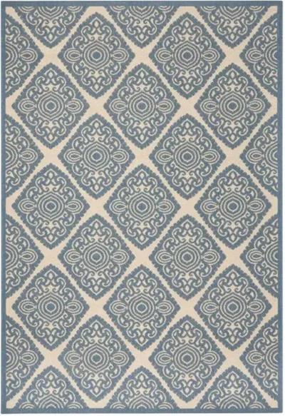 LINDEN 132 Collection LND132N-4 Cream / Blue 4' X 6'