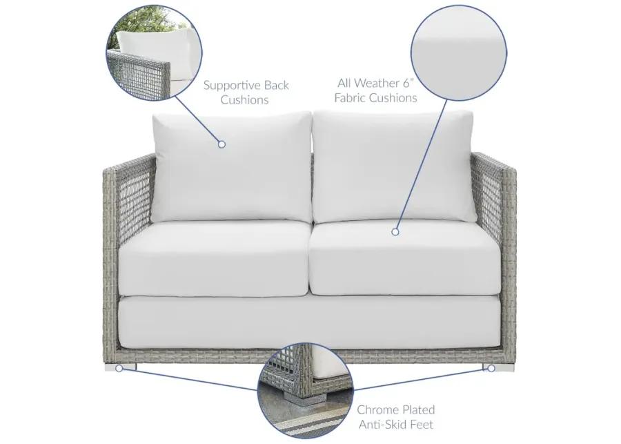 Aura Outdoor Patio Wicker Rattan Loveseat