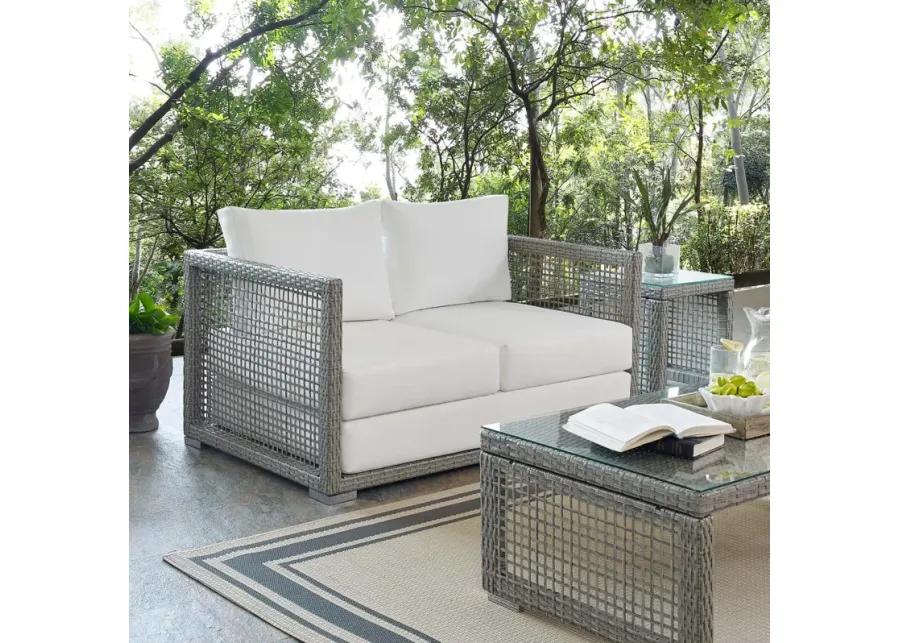 Aura Outdoor Patio Wicker Rattan Loveseat