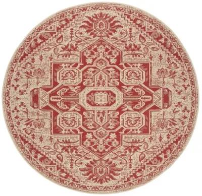 LINDEN 138 Collection LND138Q-6R Red / Creme 6'-7" X 6'-7" Round