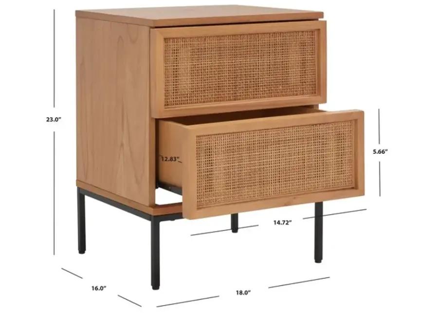 ZADIE 2 DRAWER RATTAN NIGHTSTAND