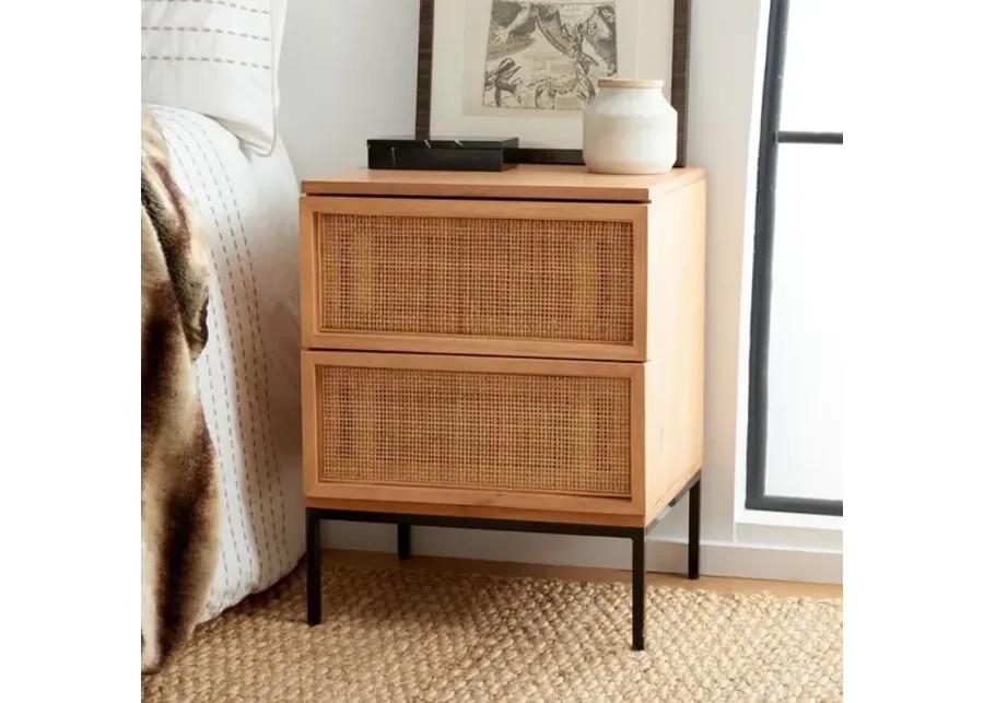 ZADIE 2 DRAWER RATTAN NIGHTSTAND