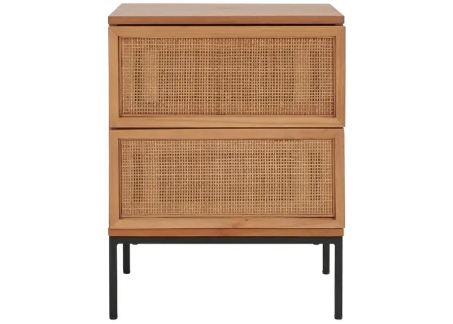 ZADIE 2 DRAWER RATTAN NIGHTSTAND