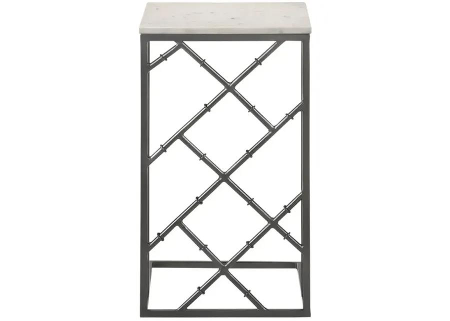 Angeliki Accent Table with Marble Top White