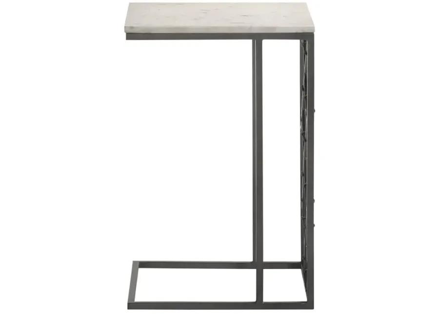 Angeliki Accent Table with Marble Top White