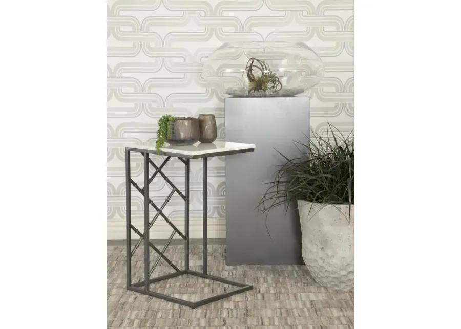 Angeliki Accent Table with Marble Top White