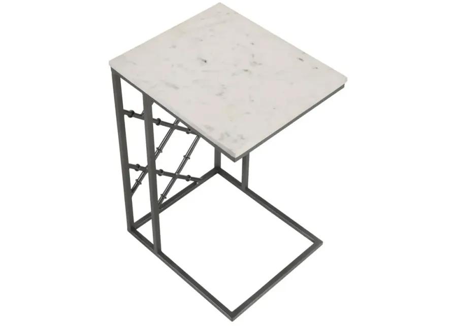 Angeliki Accent Table with Marble Top White