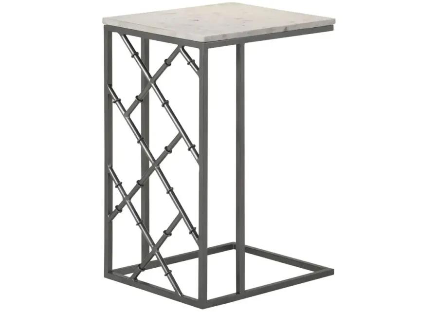 Angeliki Accent Table with Marble Top White