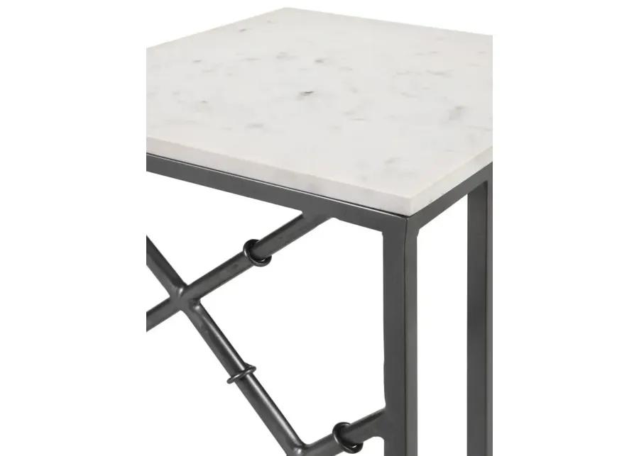 Angeliki Accent Table with Marble Top White