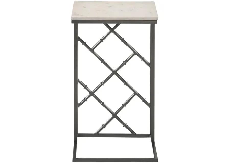 Angeliki Accent Table with Marble Top White