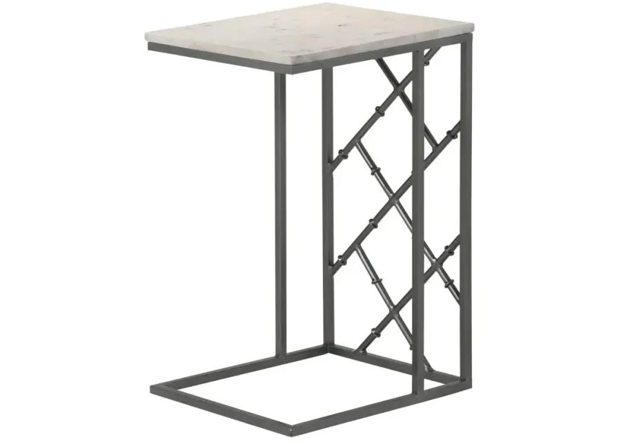 Angeliki Accent Table with Marble Top White